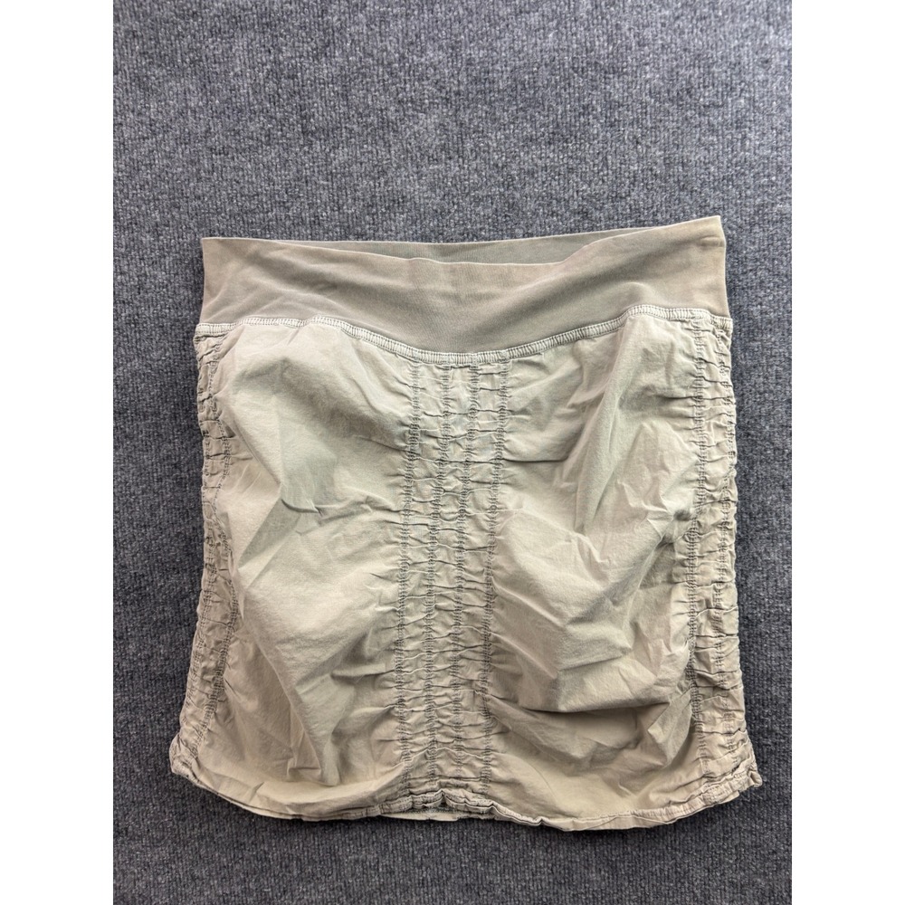 XCVI Wearables Mini Skirt Womens L Sage Green Ruched Cotton Blend 20895W